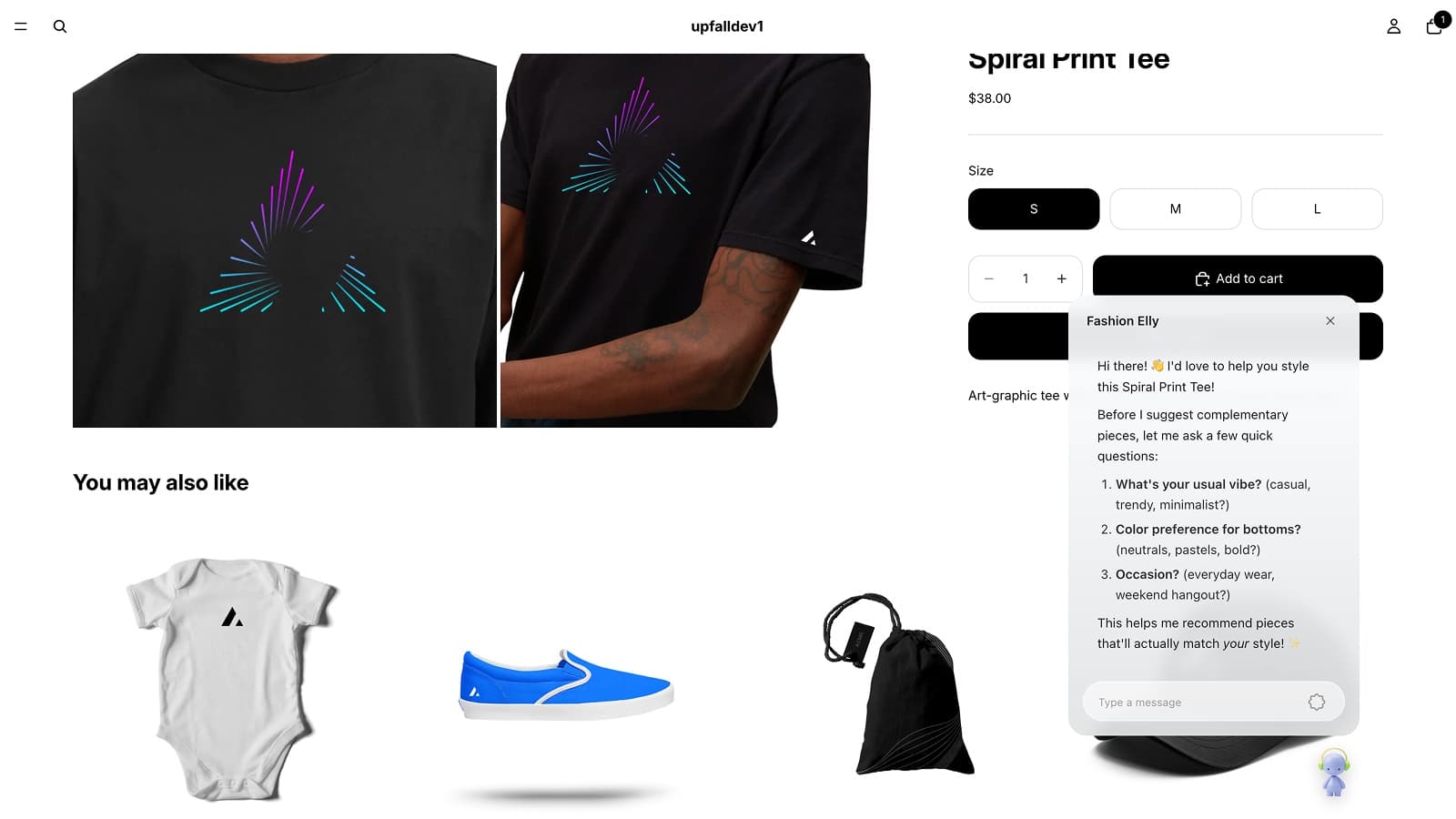 voidX AI answering a visitor's question in chat on a product detail page