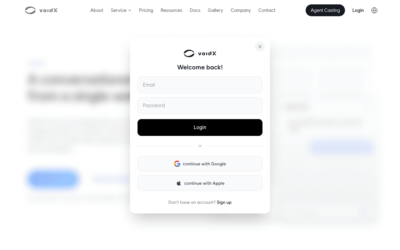 Login window