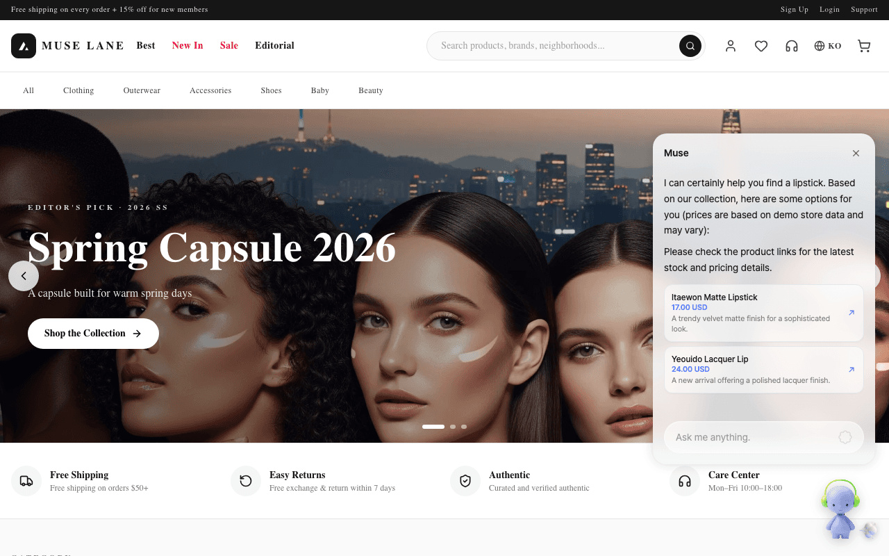Product cards and follow-up questions