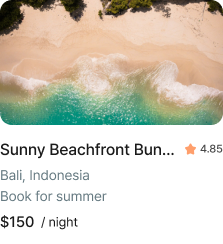 Sunny Beachfront Bungalow in Bali, Indonesia