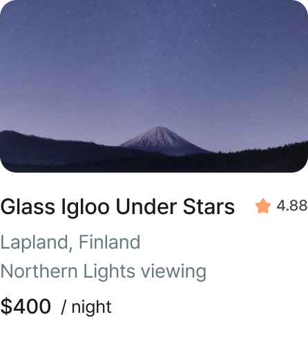 Glass Igloo Under Stars in Lapland, Finland